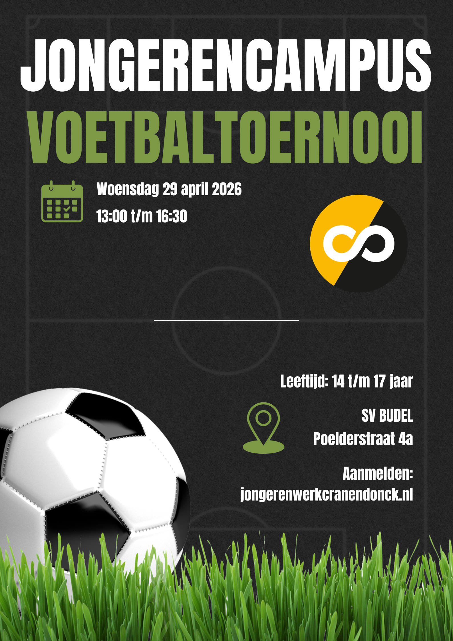 Flyer voetbaltoernooi jongerenwerk Cranendonck